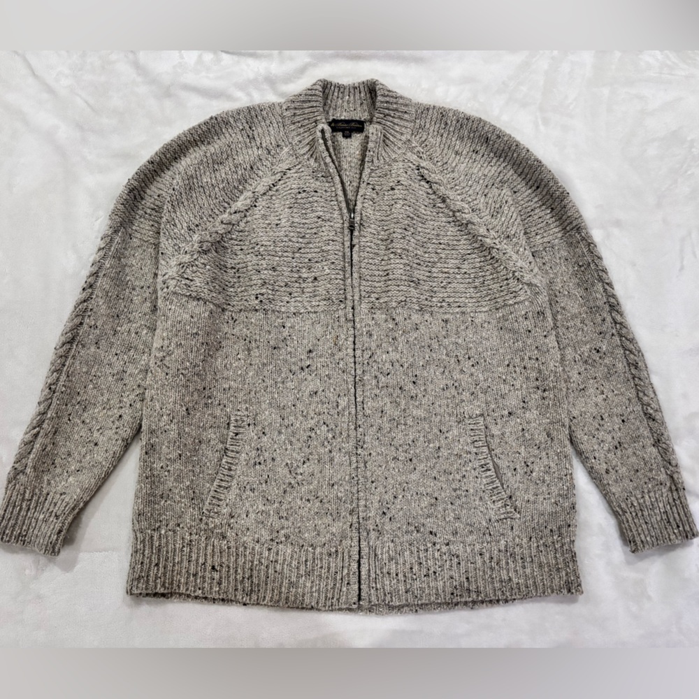 Brooks Brothers Men's Speckled Gray Zip-Up Sweater